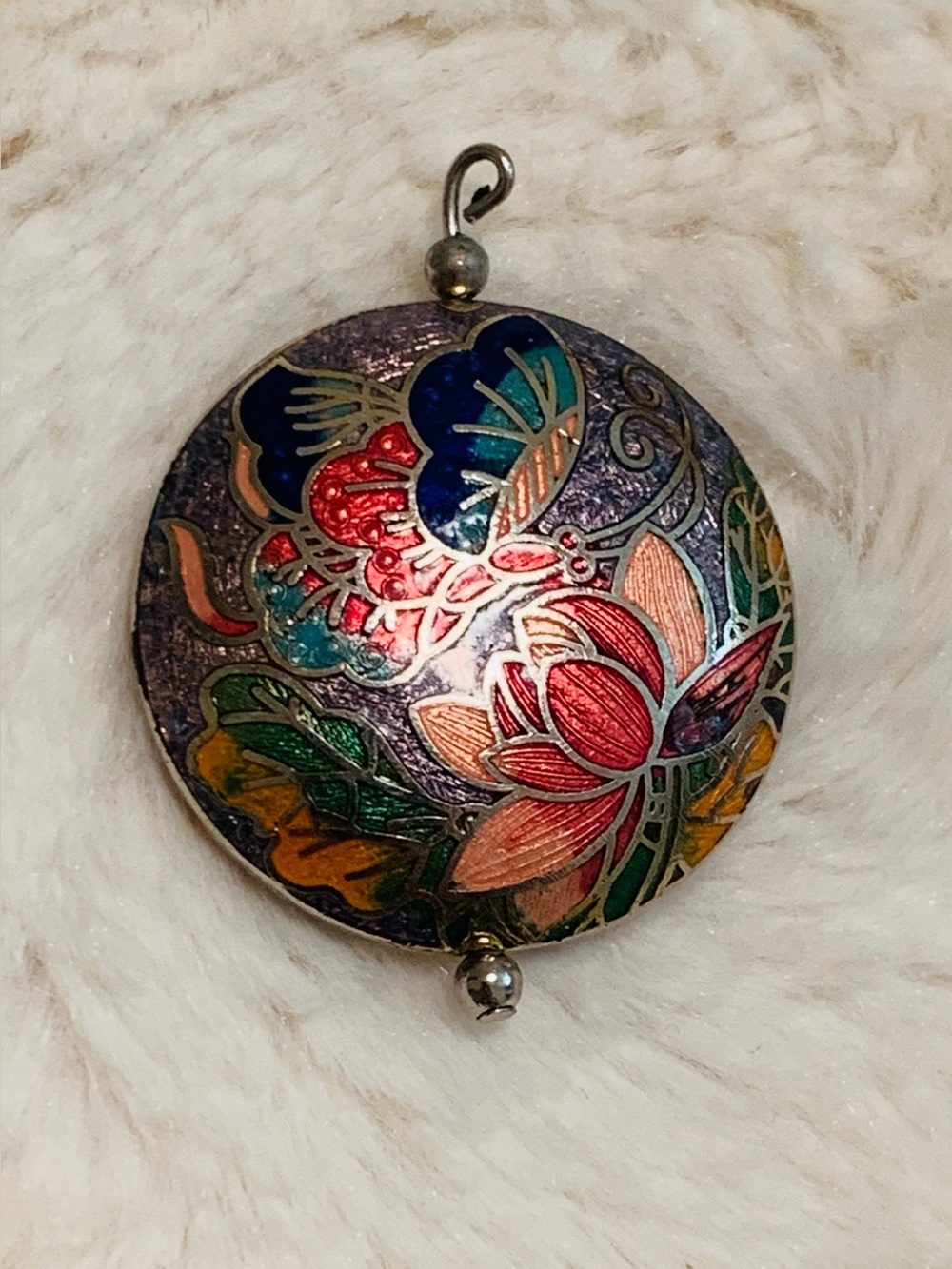 Cloisonné Vintage Colorful Floral Pendant